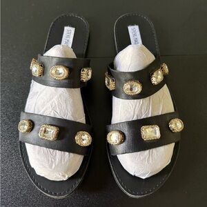 Steve Madden Black Jeweled Women's Sandals 9